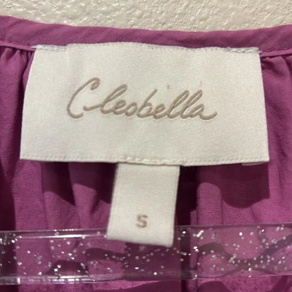 Cleobella Jess puff sleeves blouse women’s size small In Azalea color